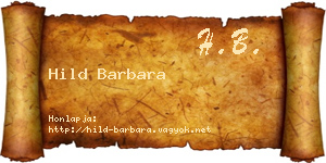 Hild Barbara névjegykártya